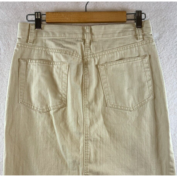 Vintage Old Navy Womens Off White Jean Skirt Sz 4 Preppy New England Coastal Y2K - Picture 7 of 13